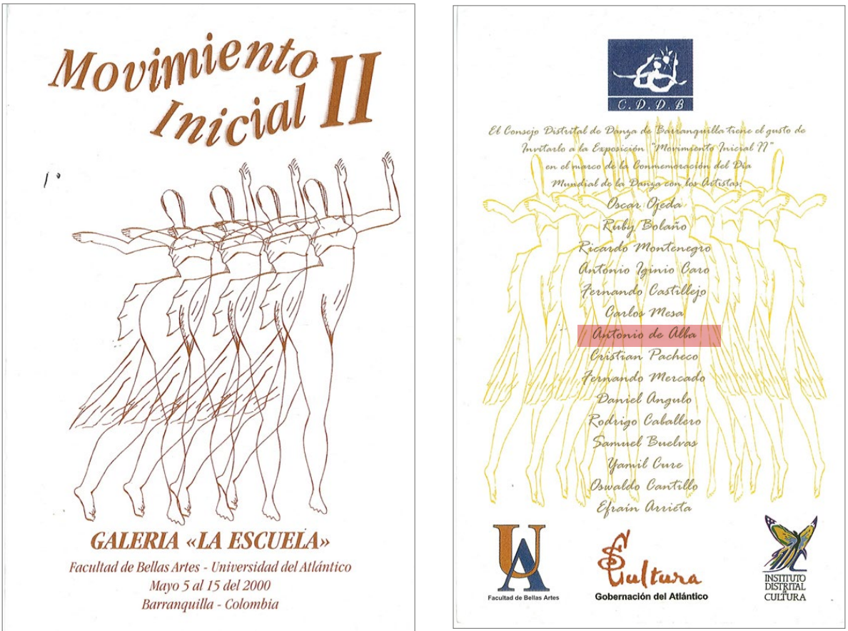 Movimiento Inicial II, Galería La Escuela, Bellas Artes, Barranquilla, Mayo/2000.