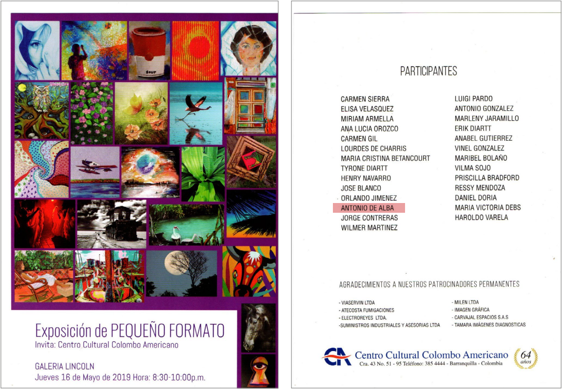 Pequeños Formatos 2019, Centro Cultural Colombo-Americano Galería Lincoln, Mayo/2019.