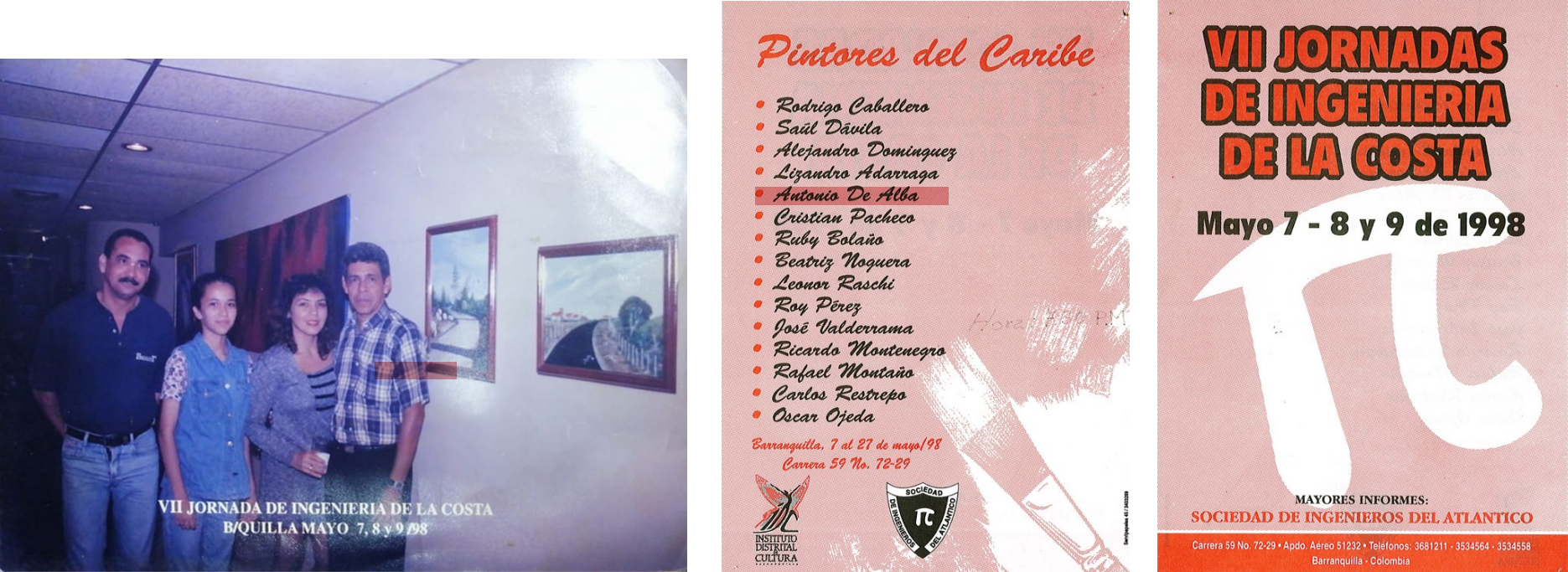 Exposición- Pintores Del Caribe, Sociedad de Ingenieros Del Atlántico, Barranquilla, Mayo/1998.