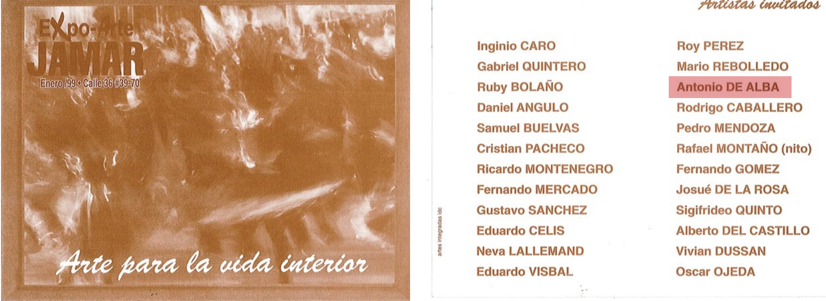 Exposición – Expo-Arte Jamar-Arte para la vida interior, Almacén Hiperjamar, Barranquilla, Enero/1999.